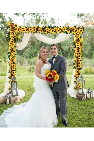 Yapay Çiçek Ay Çiçeği Tak Organizasyon Nişan Düğün Dekor Çiçeği S