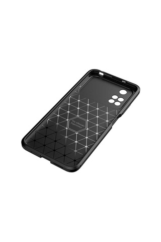 Xiaomi Poco M4 Pro 4g Kılıf Karbon Görünümlü Silikon Kamera Korumalı Üstün Koruma Vardar Lacivert