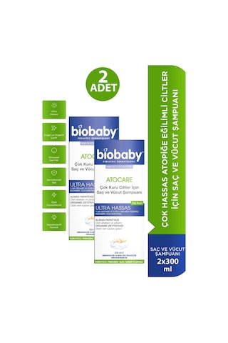 Biobaby Atocare Kuru ve Atopik Ciltler İçin Şampuan 300 Ml 2 Adet