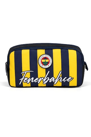 Fenerbahçe Lisanslı Klasik Çubuklu Kalemlik - Çift Bölmeli Sarı Lacivert Spor Kalem Çantası Sarı - Lacivert