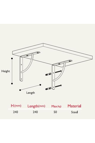 Gürçayhırdavat Gürçay Dekoratif Rafaltı 24Cm*24Cm Siyah (2'Li Paket)