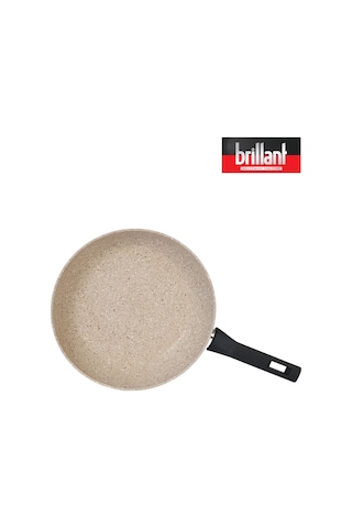 Brillant Lüks Granit 22 Cm Tava Yanmaz Yapışmaz Tava Krem