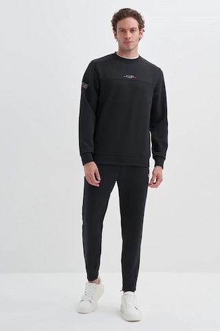 Cazador 52380 Erkek Bisiklet Yaka Sweatshirt Siyah