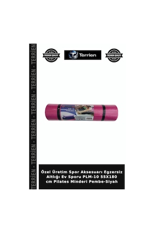 Özel Üretim Spor Aksesuarı Egzersiz Altlığı Ev Sporu Plm-10 55x180 Cm Pilates Minderi Pembe-siyah Pembe - Siyah