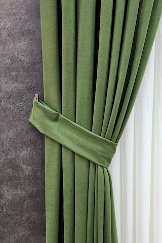 Mosso Fon Perde Düz Renk Yeşil