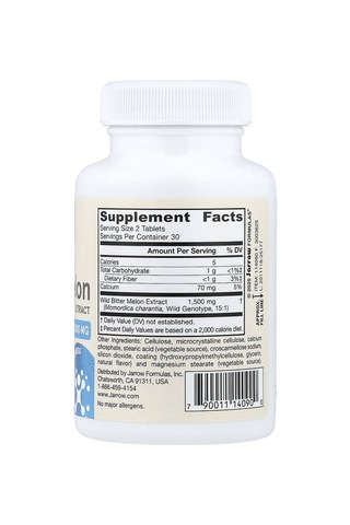 Jarrow Formulas, Vegan Wild Bitter Melon Extract, 60 Tablets Aromasız