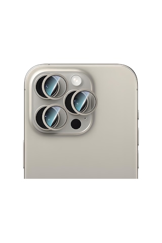 Apple Uyumlu iPhone 16 Pro Max Caseworld Alloy Two-color Serisi Lens Koruyucu Gri
