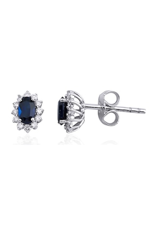 0.75 Karat Safir Pırlanta Küpe - Hrd Sertifikalı 96337186