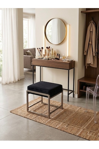 Pure Gri Ayaklı Babyface Puf 50x40x45 Cm - Modern Bench Siyah
