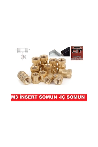 M3 Insert Çakma Somun-Iç Somun- Prinç Somun 24 Adet