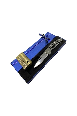 Benzinli Muhtar Model Çakmak Ve Çakı Kombini