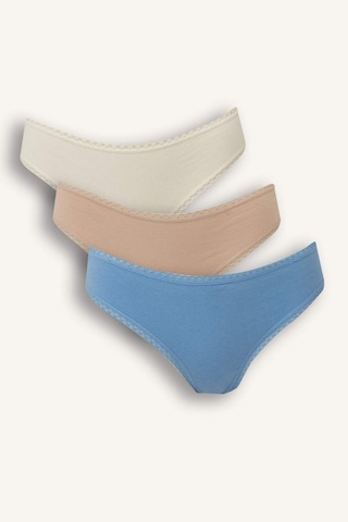 Defacto Dantel Detaylı 3'lü Brazilian Külot-fall İn Love F2190ax25aube270 Mavi-Be270