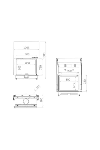 Echa Tech Asansörlü Tünel Çelik Şömine Haznesi İki Yüzlü 90 X 72