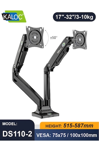Ds110-2 ''17 -32" Aluminyum Monitör Tutucu Kol Amortisörlü Vesa