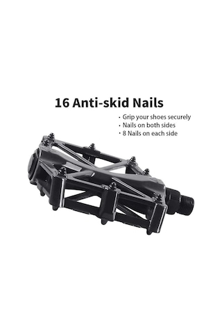 Xbyc 1815 Bilyalı Bisiklet Platform Pedal Geniş Yapılı Bilyalı Alüminyum Pedal Mukavemetli Siyah Renk