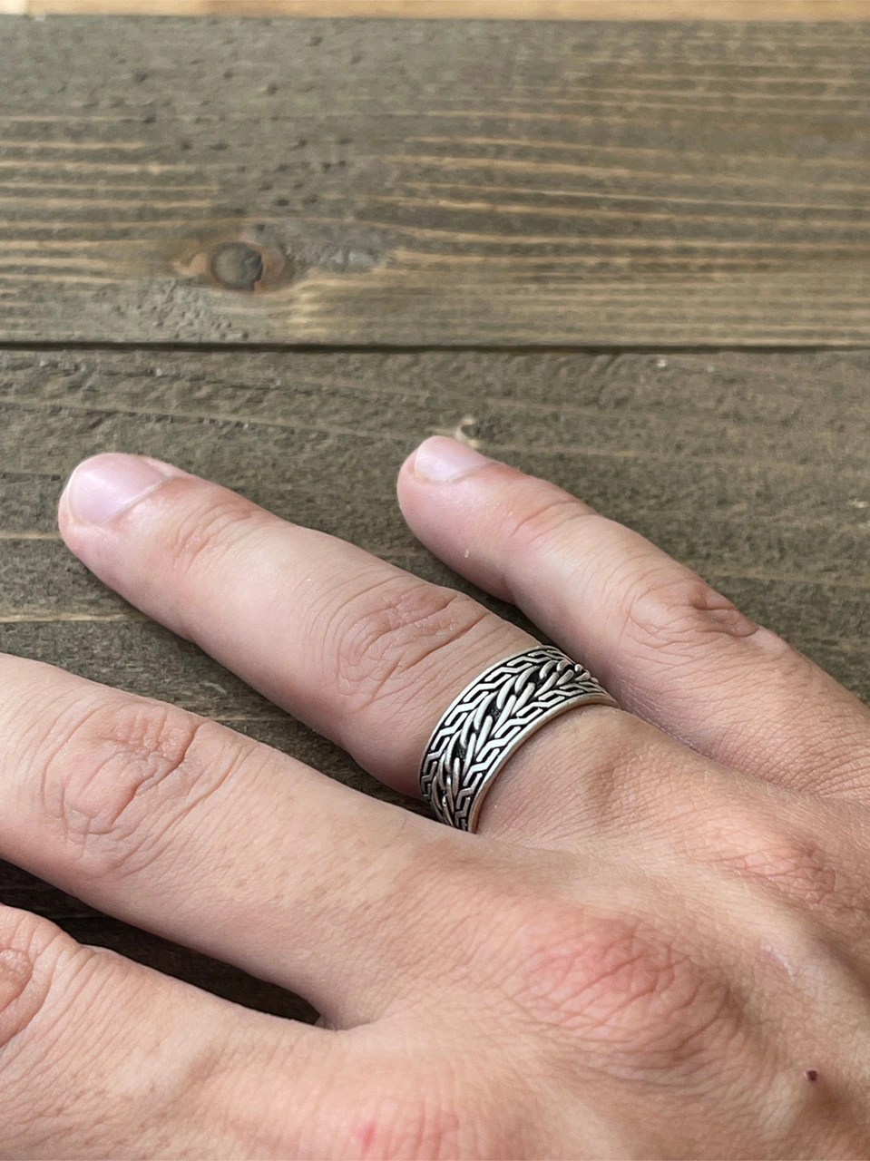 Ayarlanabilir Ölçü 925 Ayar Gümüş Kaplama Klasik Desen İşçilikli Tasarım Yüzük Vizon