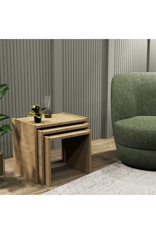 Vera 3'lü Zigon Sehpa , Servis Sehpası Sepet