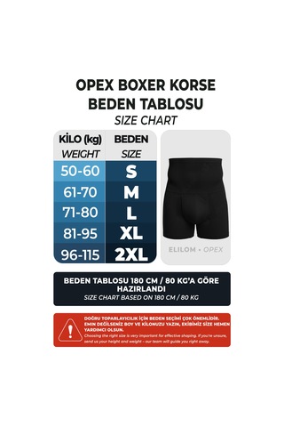 Elilom Korse Boxer Yüksek Bel Korseli Erkek İç Giyim Siyah