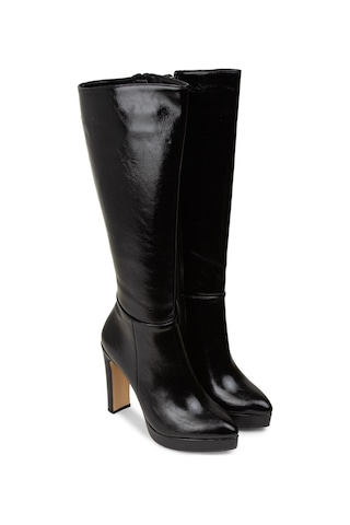 Deery Kadın Siyah Rugan Platform Topuklu Çizme - K0606zsyhm01 Siyah