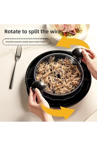 Fortunelane El İle Tavuk Göğsü Salata Işleyici, Sünger Tabanlı, Islanmayan, Dayanıklı, Kompakt Siyah Diğer Diğer