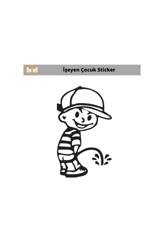 İşeyen Çocuk Oto Sticker 15 Cm