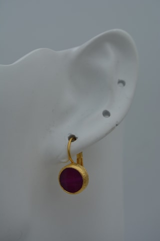 Stoneage Jade Taşli Tasarim Küpe Altın