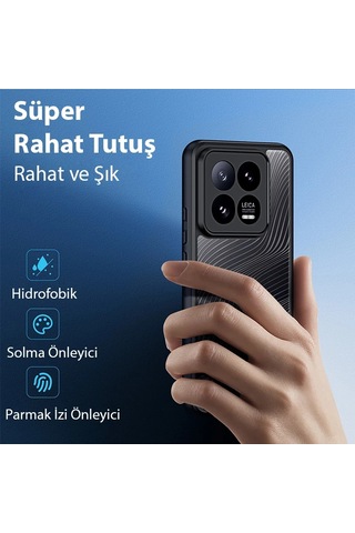 Hepsi Dux Ducis Xiaomi 14 Pro Aimo Series Premium Buzlu Sert Pc-tpu Kılıf- 5775 Najmaddin Siyah