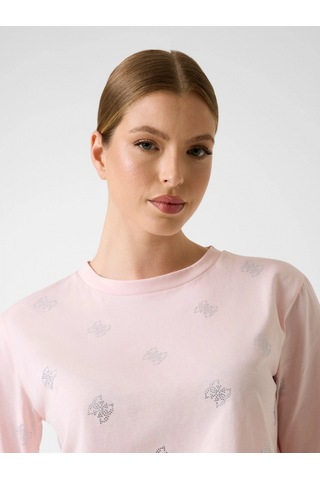 Guess Silvy Boxy Fit Kadın Pembe T-shirt V6gı18k2985-g63m