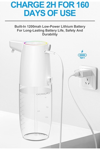 Anjiexun Magic Color Nefes Alan Işık Kızılötesi Sensörlü Sabunluk Beyaz