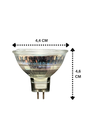 1 Adet Ledvance 12volt 6,5w 50w Sarı 2700k Gu5.3 Duylu İğne Bacak Led Spot Ampul