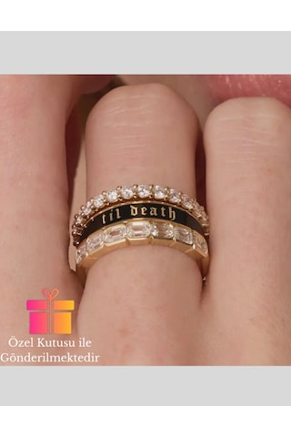 925 Ayar Gümüş Sonsuza Kadar Aşk Yüzüğü, Sevgili Til Death Model Erkek & Kadın Gümüş