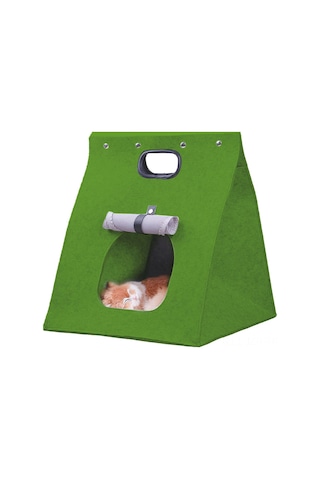 Geeroyoo 2022 Yeni Tasarım Katlanabilir Taşınabilir Evcil Hayvan Yatağı - Kendinden Isıtmalı Kolay Temizlenebilir Yeşil Kedi Evi