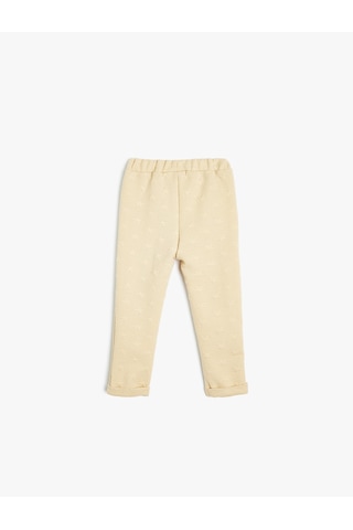 Koton Basic Jogger Eşofman Altı Beli Lastikli Cep Detaylı Bej 5wmg40113ak Ekru