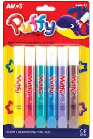 Amos Puffy Isı ile Kabaran Boya 6 Renk