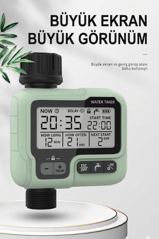 Akıllı Otomatik Bahçe Sulama Zamanlayıcısı - Ipx5 Su Geçirmez & Lcd Ekran