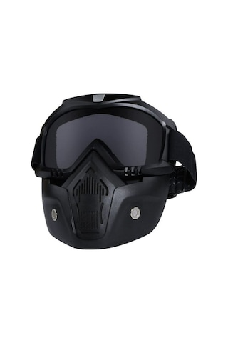 Motosiklet Bisiklet Jet Kask Maske Süngerli Bant Lastik Siyah Cam