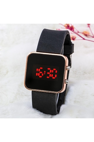 Kadın Rose Renk Silikon Kordon Dijital Led Kol Saati ST-304194