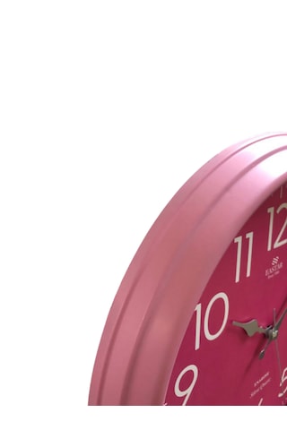 Eastar E3334 Modern Sıcak Pembe Sessiz Duvar Saati Pembe