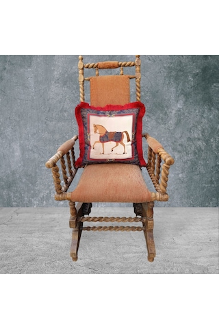 At Çift Taraflı Dekoratif Püsküllü - Saçaklı Kırlent Kılıfı 1 Ade Karışık/Çok Renkli