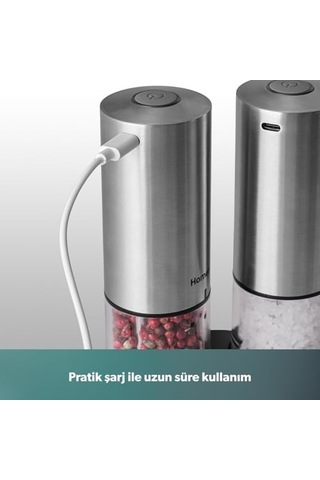 Homend Grindgo 6003h Şarjlı Baharat Değirmen Seti
