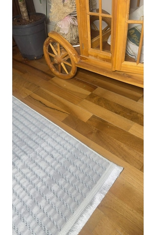 Loft Krem Bohem İskandinav Sisal Pamuk Taban Yıkanabilir Özel Kesim Kaymaz Salon Mutfak Krem/gri
