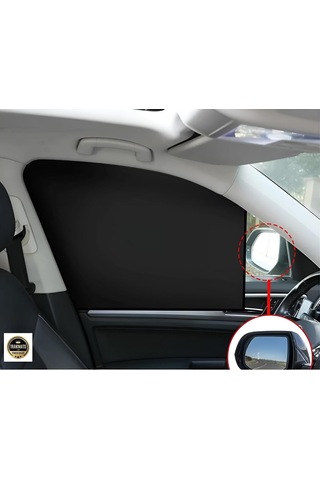 Opel Astra L 2022-2025 İle Uyumlu Oto Güneşlik Yan Cam Perde, 2 Adet, Cırtlı, Siyah, 77x45cm
