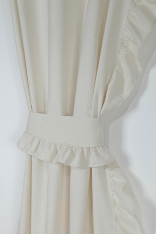 Naturel Perde Vintage Çift Kanat Dikey Fırfırlı Krem