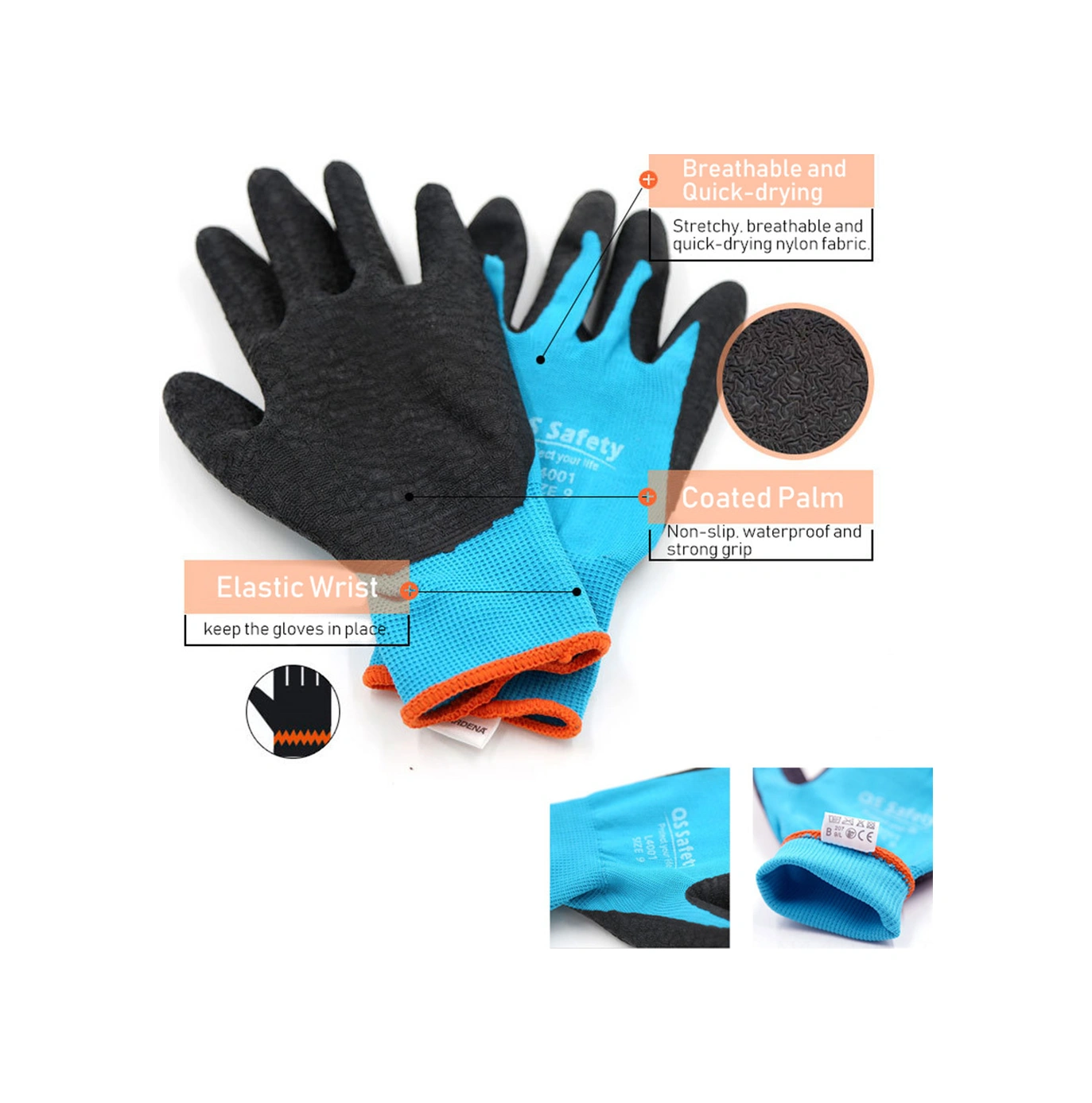 Dofolink Bahçe Çalışmaları Eldiveni Nilon + Lateks: Su Geçirmez, Kaymaz, Dayanıklı - Aşılıma, Çalı Kırmaya, Toprak Kazmaya Uygun S/m/l