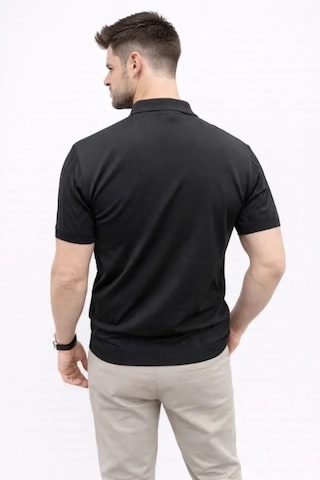 Vexor Erkek Yazlık Triko Tişört Kısa Kol Polo Yaka Düğmeli T-shirt - Siyah