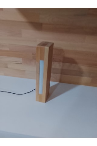 30 Luk Dikey Gece Lambası Açık Ahşap