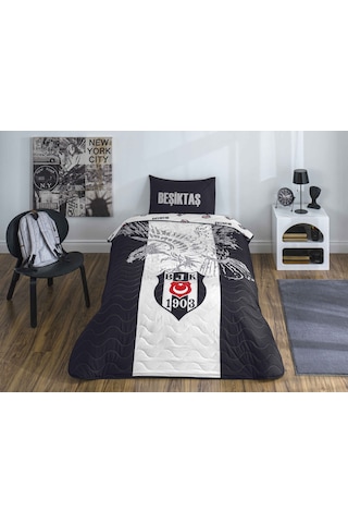 Lisanslı Beşiktaş Kartal Tek Kişilik Yatak Örtüsü Seti 000000001000051956 Çok Renkli
