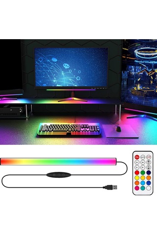 Shineyee Rgb Işıklı Klavye Ambiyans Lambası, Ses Tespiti Ve Interaktif Fonksiyon, İki Renkli Isı + Rgb Renkleri, Kumanda İle Kontrol Edilebilir, 2'li Paket Siyah