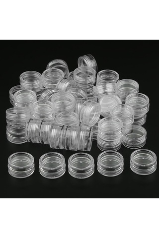 Suntek 50 Parça 3g Plastik Pot Kavanoz Losyon Krem Örnek Boş