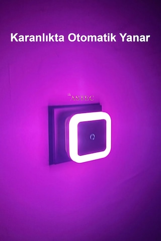 Astec Fotoselli Gece Lambası 1 Watt Tak Çalıştır Sensörlü Pembe Renk